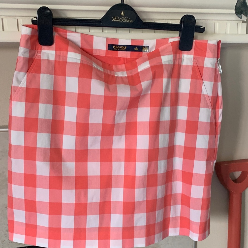 Polo by Ralph Lauren Pink and White Checkered Mini Skirt